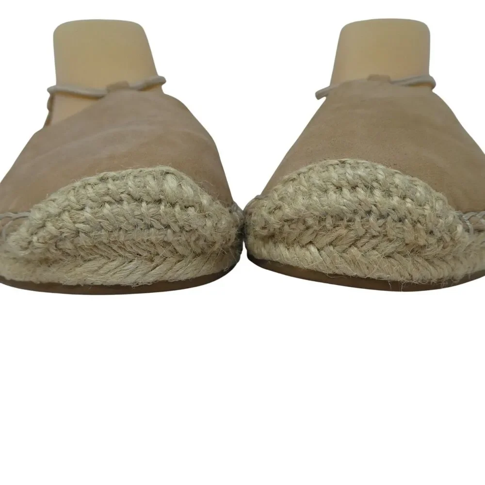 Eileen Fisher Lee Tan Suede Espadrille Flats Sandals